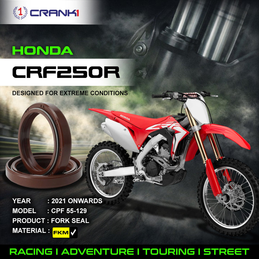 Fork Oil Seals Pair For Honda CRF250R (2021 Onwards) - CPF55-129 - CRANK1