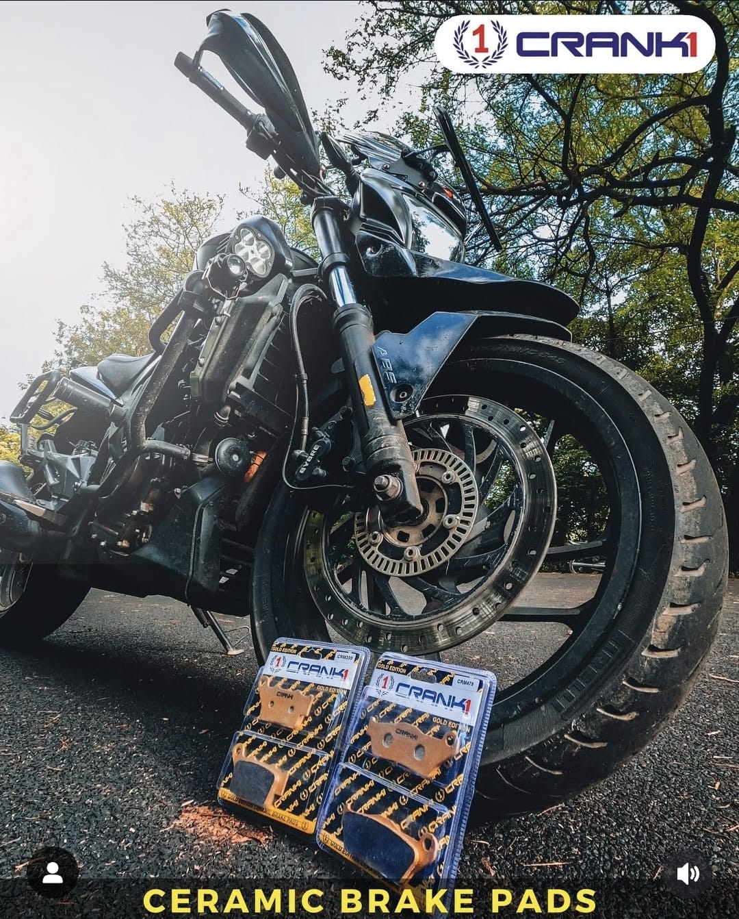 Ceramic Brake Pads For Yezdi Roadster - Rear - CRM359 - 1 Set - CRANK1