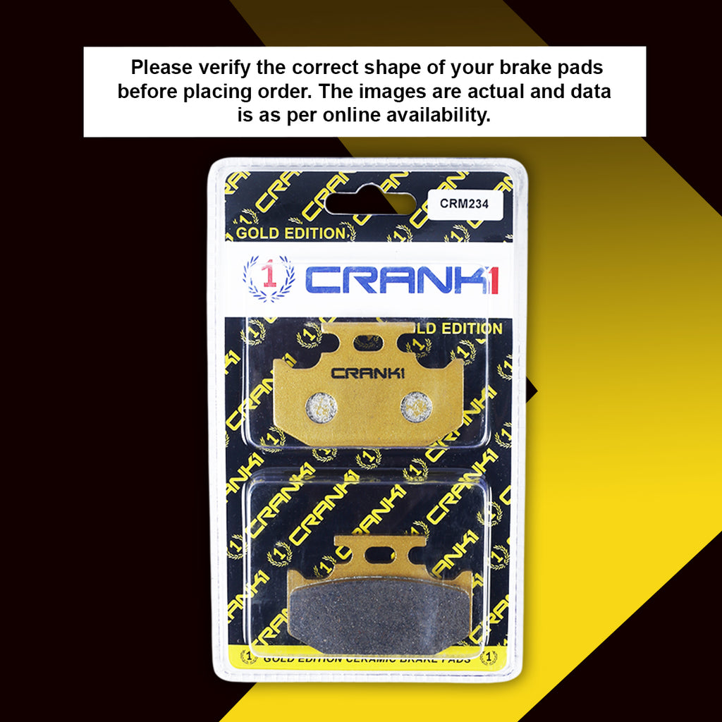 Ceramic Brake Pads For Yamaha FZS-Fi - Rear - CRM234 - 1 Set - CRANK1
