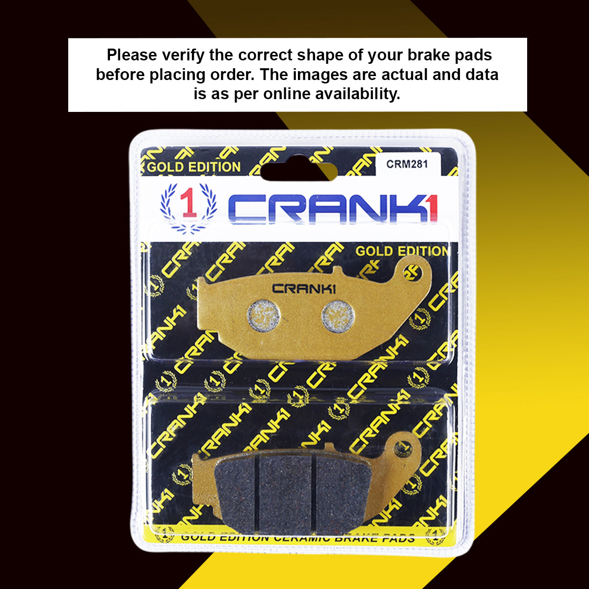 Ceramic Brake Pads For Hero Xpulse 200 4V - Rear - CRM281 - 1 Set - CRANK1