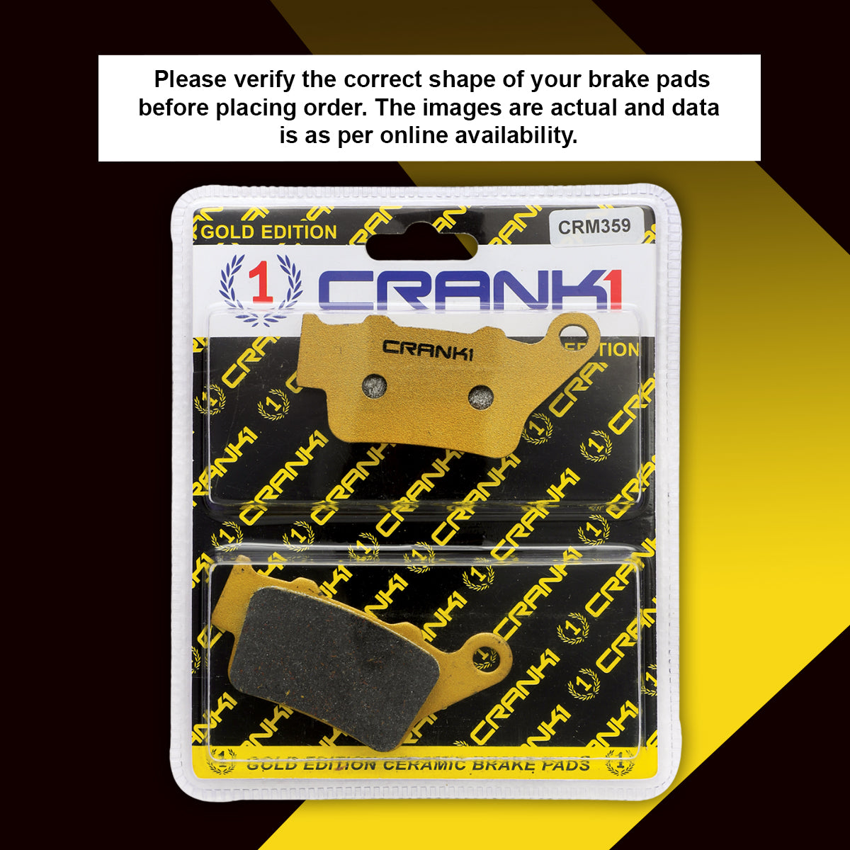 Ceramic Brake Pads For Yezdi Roadster - Rear - CRM359 - 1 Set - CRANK1