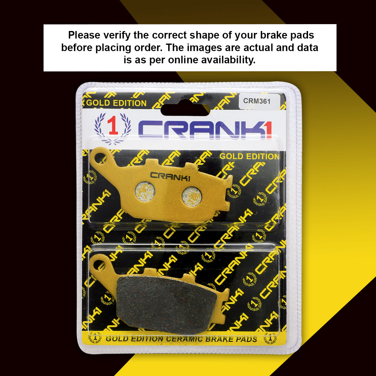 Ceramic Brake Pads For Yamaha YZF-R6 (2004-2018) - Rear - CRM361 - 1 Set - CRANK1