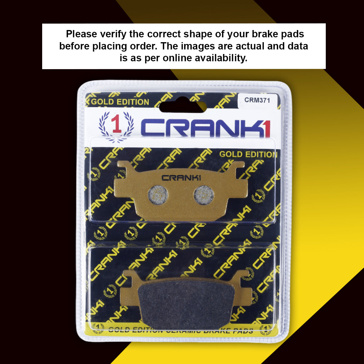Ceramic Brake Pads For Benelli TNT 899 - Rear - CRM371 - 1 Set - CRANK1