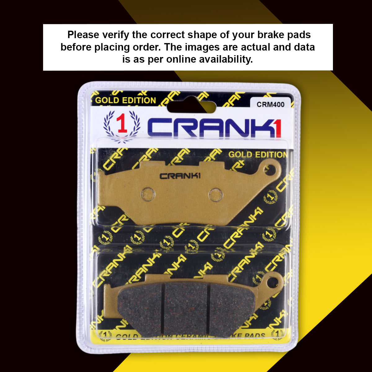Ceramic Brake Pads For Benelli Imperiale 400 - Front - CRM400 - 1 Set - CRANK1