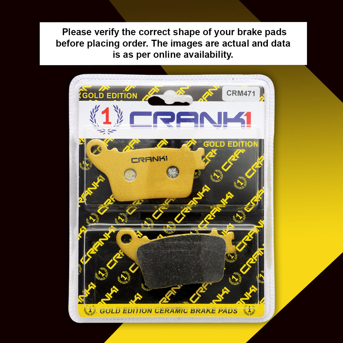 Ceramic Brake Pads For Yamaha YZF-R1 (2015-2020) - Rear - CRM471 - 1 Set - CRANK1