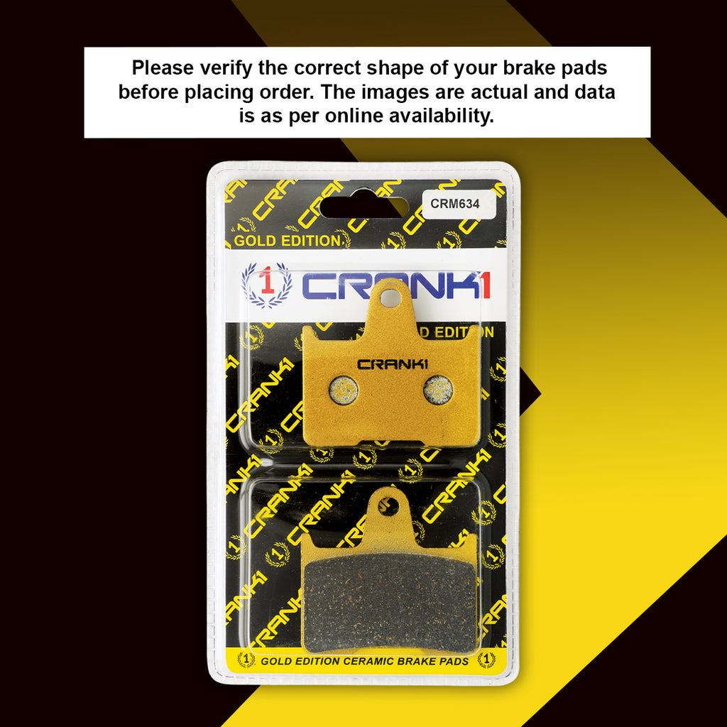 Ceramic Brake Pads For Harley Davidson Sportster Iron 883 (2014 Onwards) - Rear - CRM634 - 1 Set - CRANK1