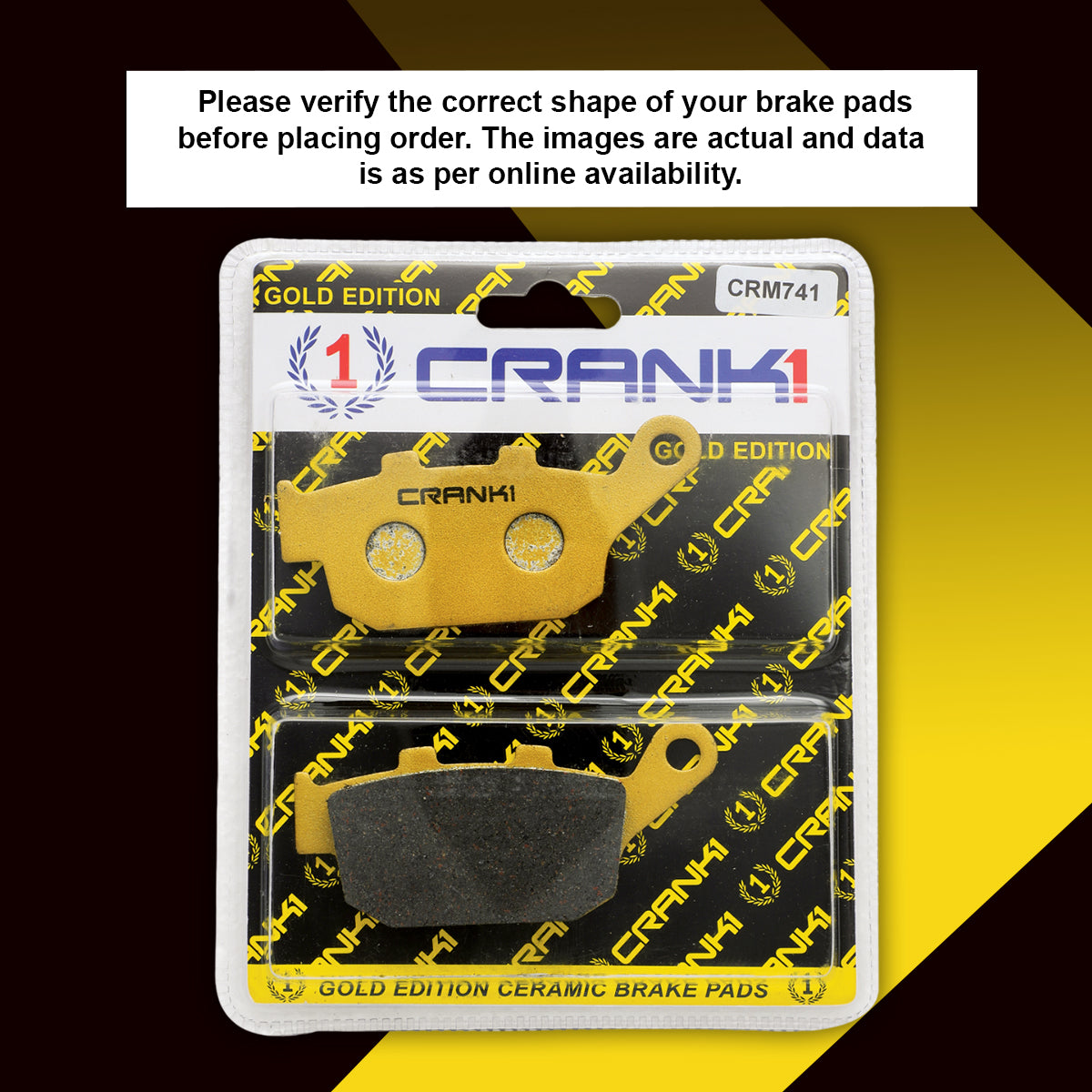 Ceramic Brake Pads For Triumph Tiger 800 - Rear - CRM741 - 1 Set - CRANK1