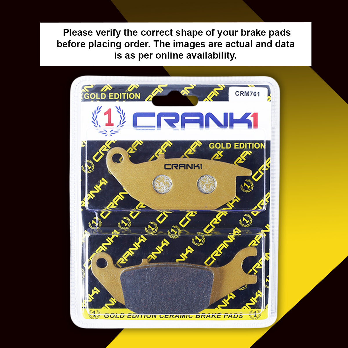 Ceramic Brake Pads For Yamaha R15 V2 - Rear - CRM761 -  1 Set - CRANK1