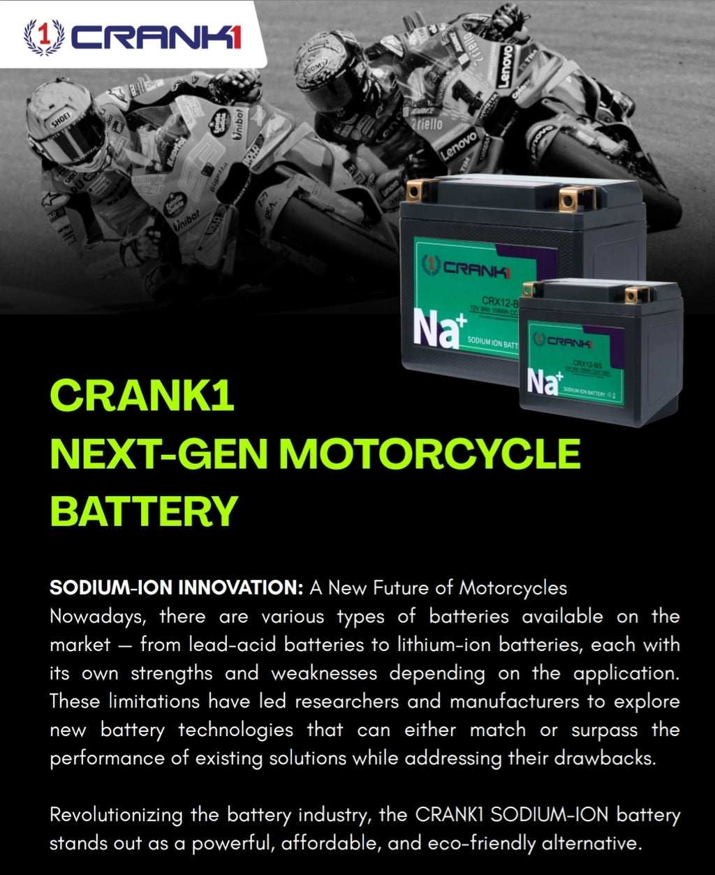 Battery For Honda CBR650R (2010-2025) - CRX10S - Sodium-Ion - Factory Activated - CRANK1