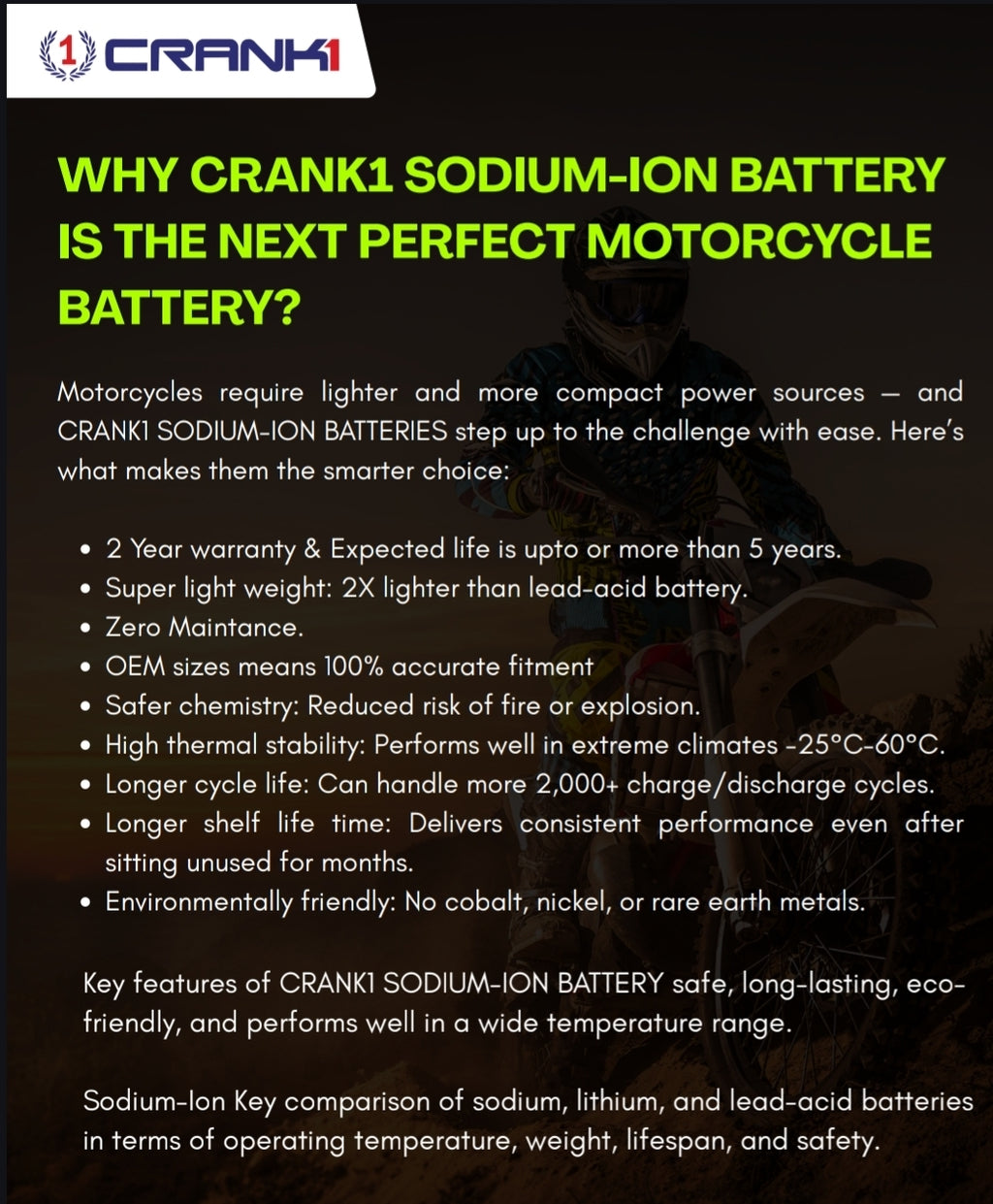 Battery For Honda CBR650R (2010-2025) - CRX10S - Sodium-Ion - Factory Activated - CRANK1