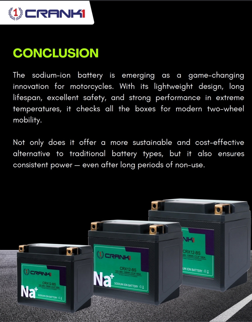 Battery For Honda CBR650R (2010-2025) - CRX10S - Sodium-Ion - Factory Activated - CRANK1