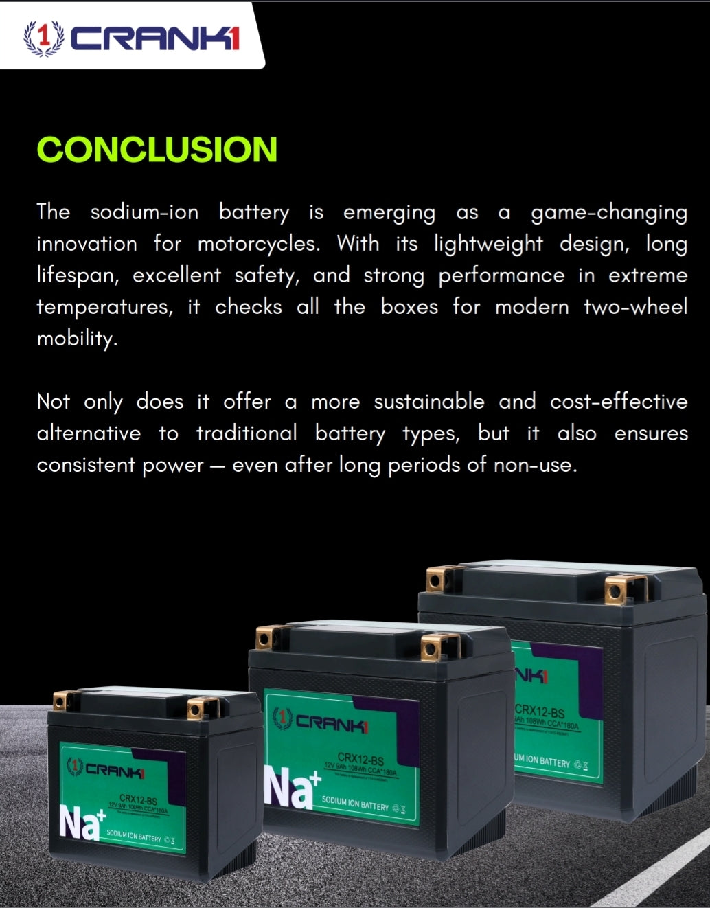 Battery For Honda CBR650R (2010-2025) - CRX10S - Sodium-Ion - Factory Activated - CRANK1