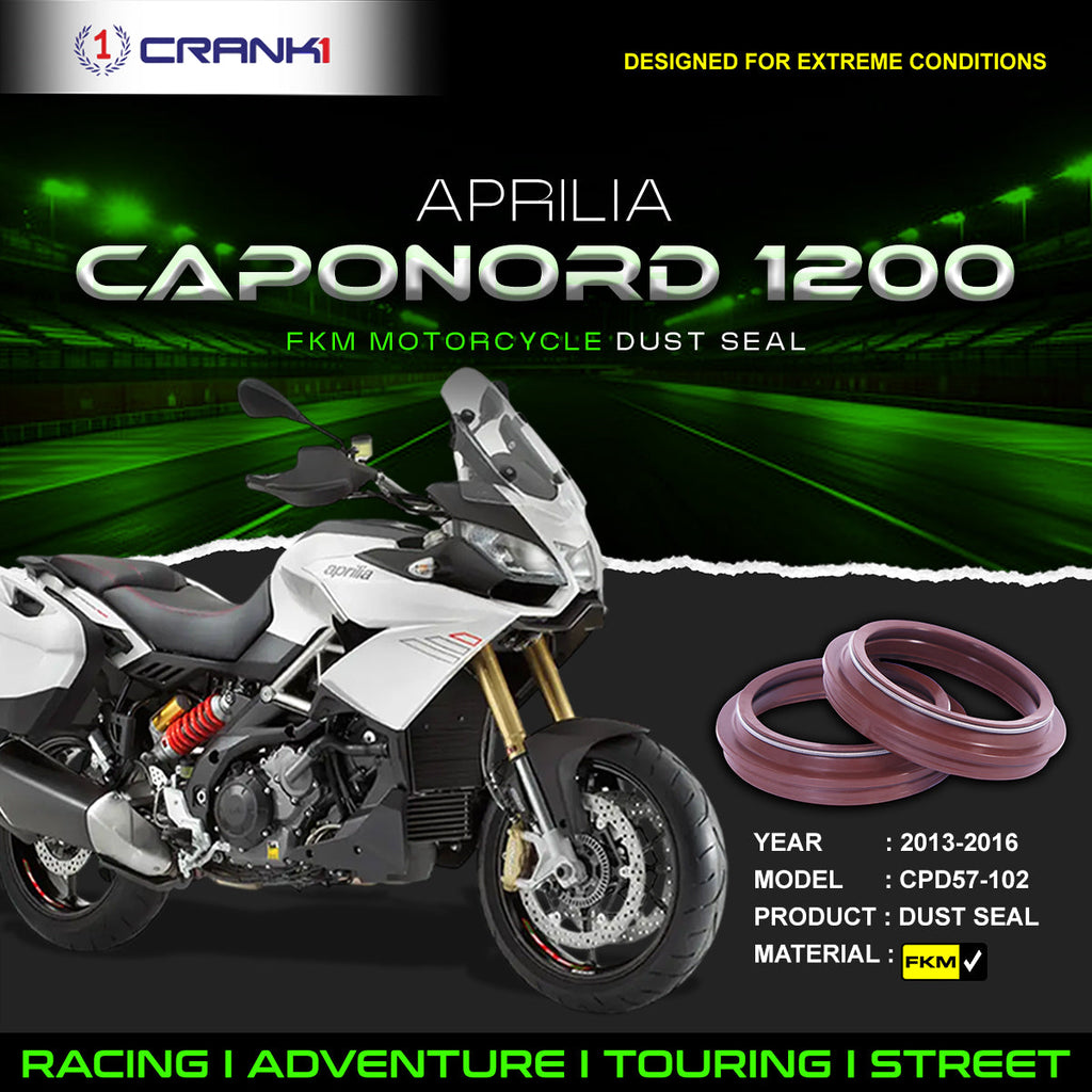 Fork Dust Seals Pair For Aprilia Caponord 1200 (2013-2016) - CPD57-102 - CRANK1