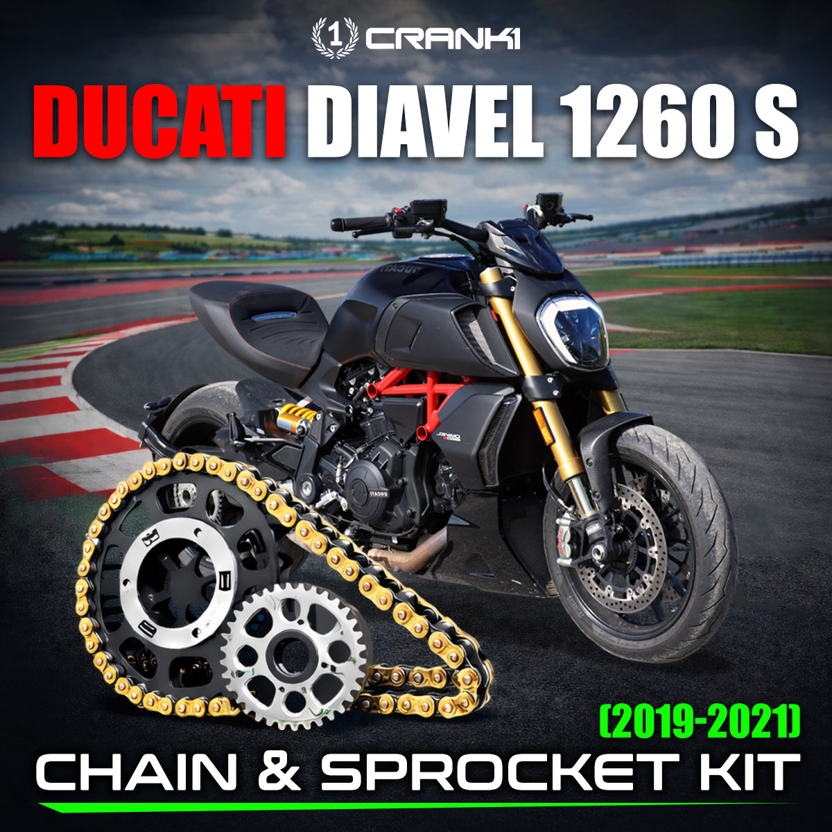 Chain And Sprocket Kit For Ducati Diavel 1260 S (2019-2021) - CRANK1