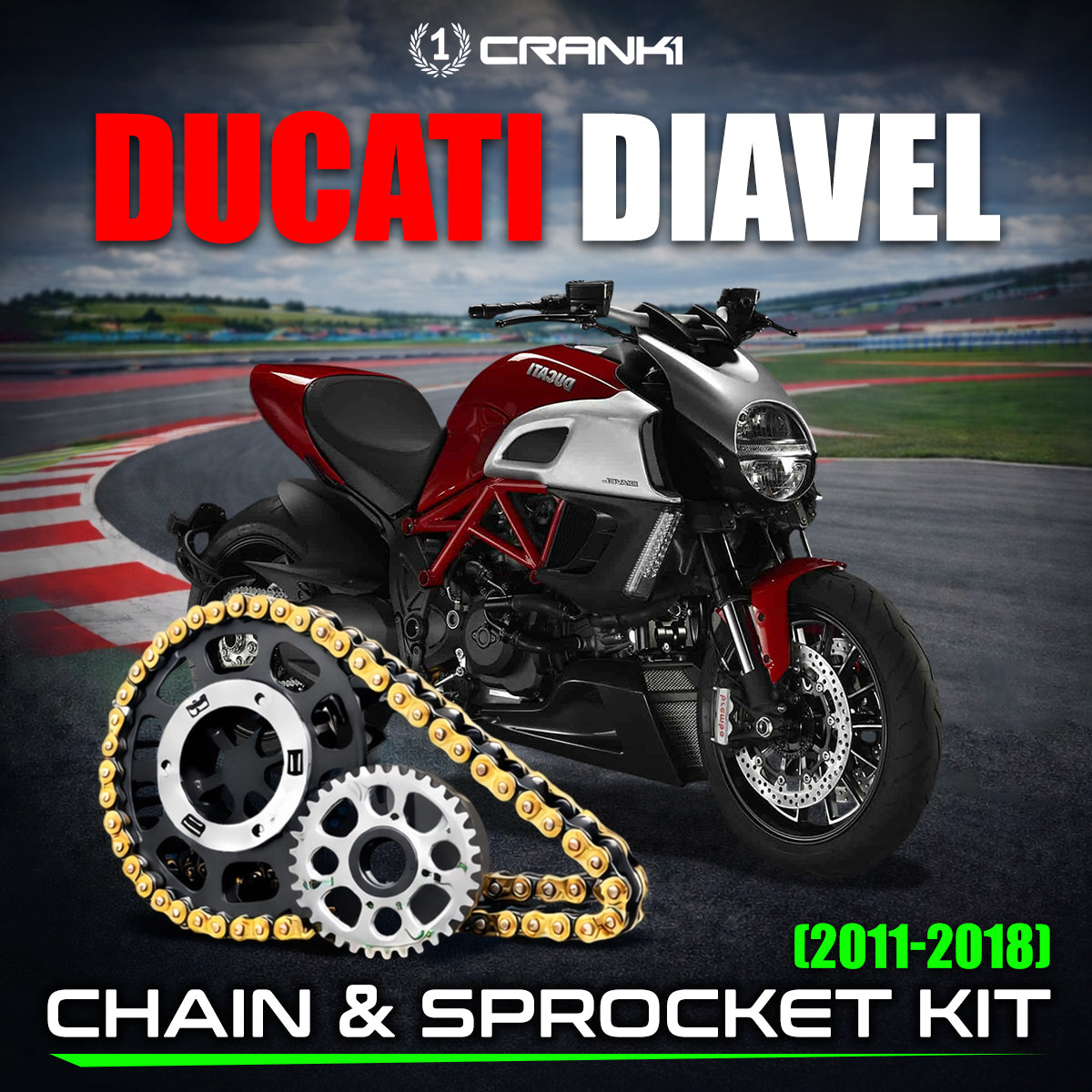 Chain And Sprocket Kit For Ducati Diavel (2011-2018) - CRANK1