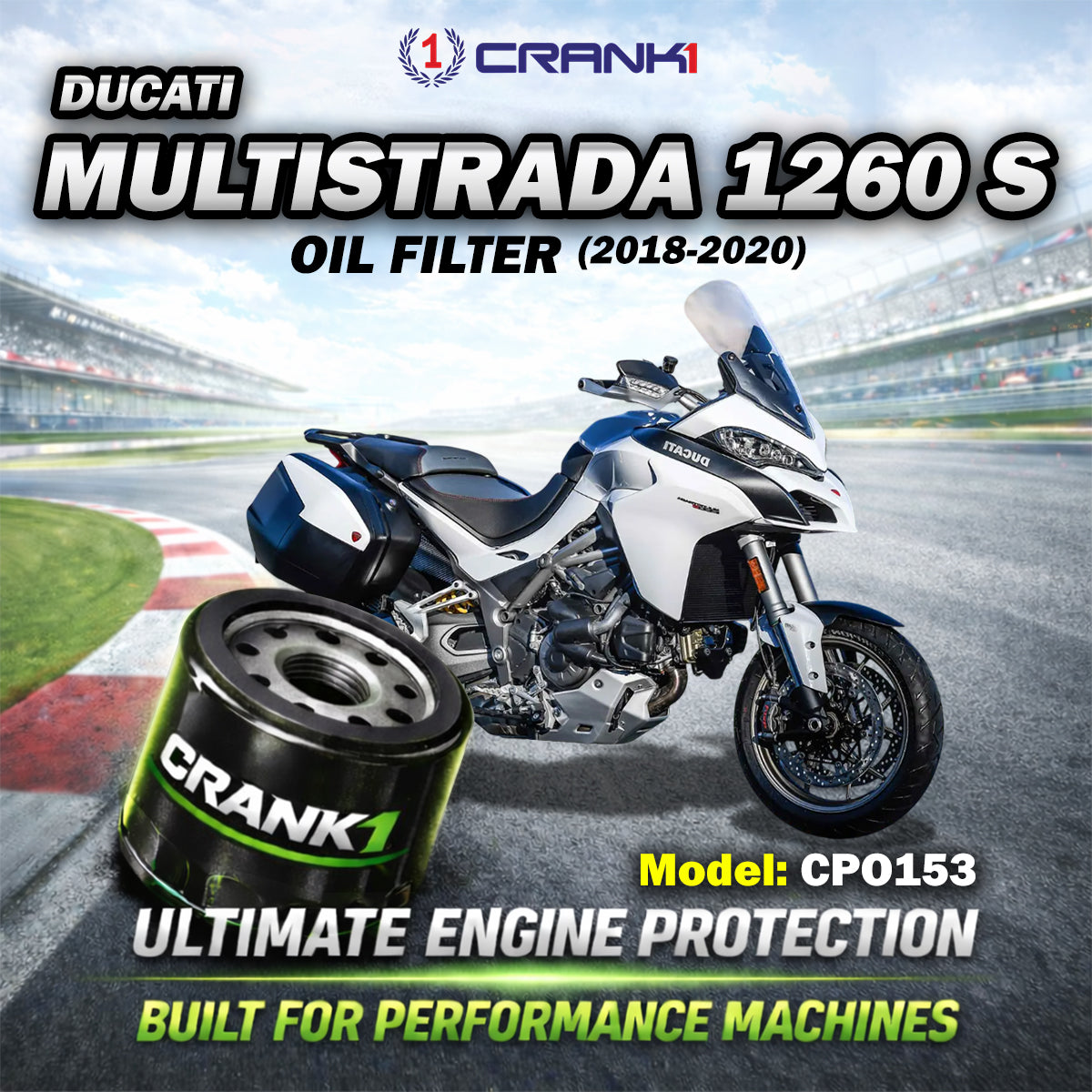Oil Filter For Ducati Multistrada 1260 S (2018-2020) - CPO153 - CRANK1