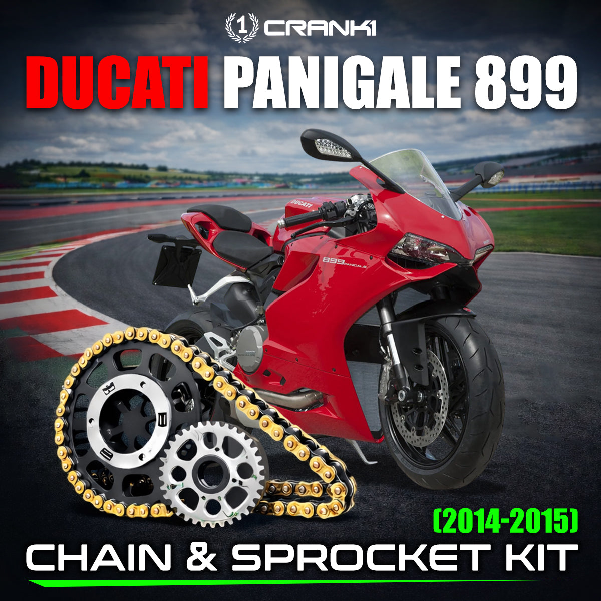 Chain And Sprocket Kit For Ducati Panigale 899 (2014-2015) - CRANK1