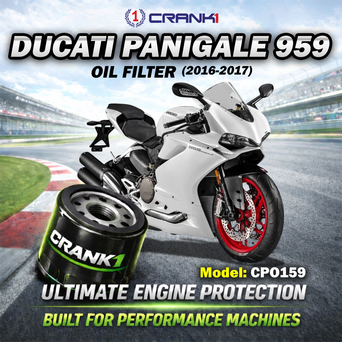 Oil Filter For Ducati Panigale 959 (2016-2017) - CPO159 - CRANK1