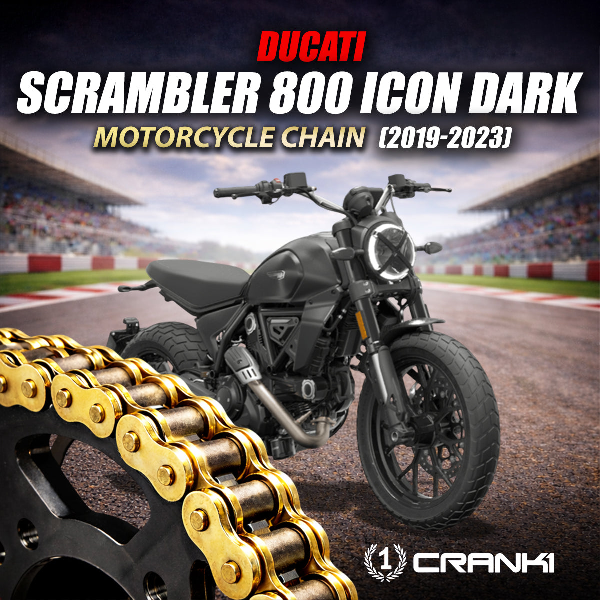 Chain For Ducati Scrambler 800 Icon Dark (2019-2023) - 520 Pitch x 106 Links Gold (ZVMX) - CRANK1