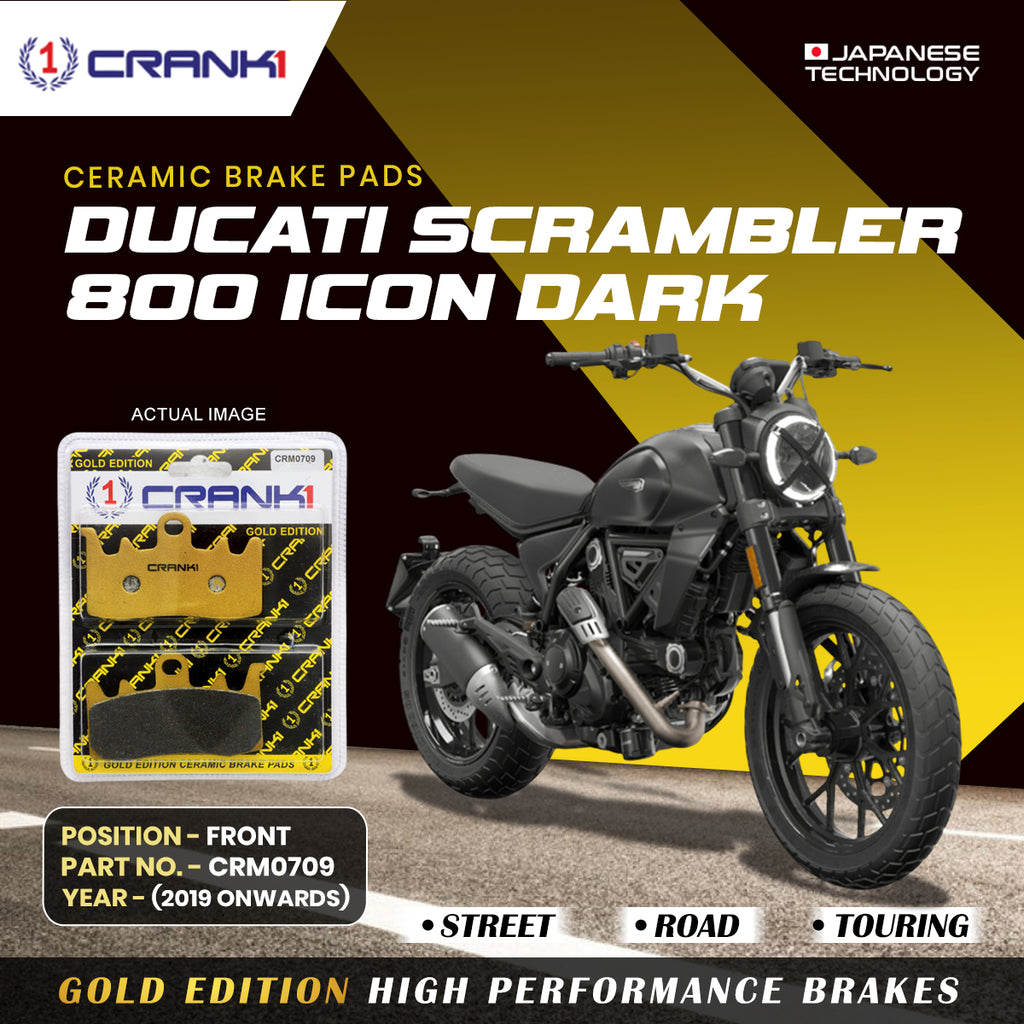 Ceramic Brake Pads For Ducati Scrambler 800 Icon Dark (2019 Onwards) - Front - CRM0709 - 2 Sets - CRANK1