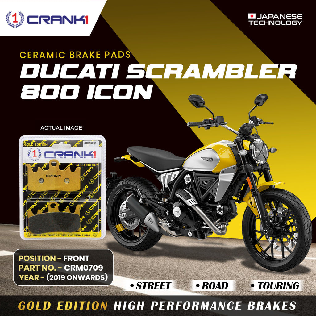 Ceramic Brake Pads For Ducati Scrambler 800 Icon (2019 Onwards) - Front - CRM0709 - 2 Sets - CRANK1