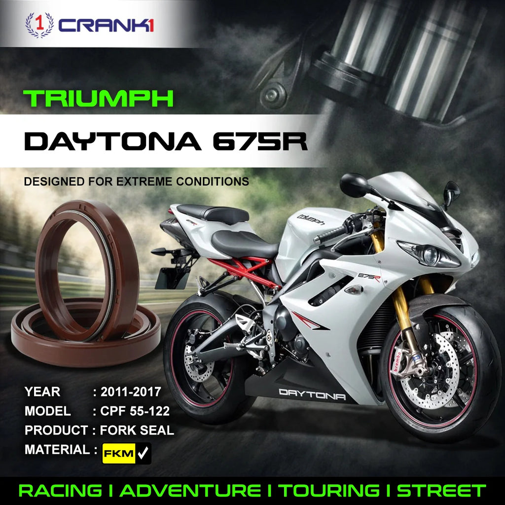 Fork Oil Seals Pair For Triumph Daytona 675R (2011-2017) - CPF55-122 - CRANK1