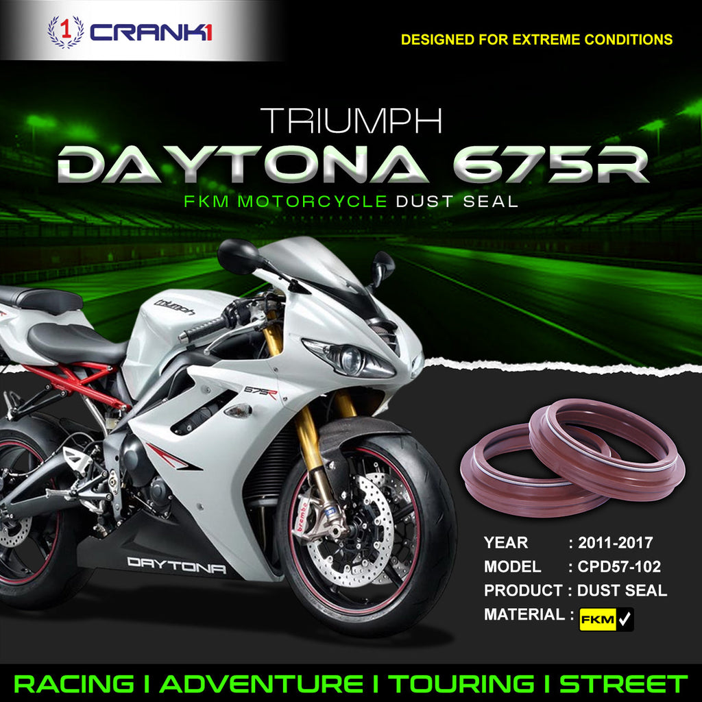 Fork Dust Seals Pair For Triumph Daytona 675R (2011-2017) - CPD57-102 - CRANK1