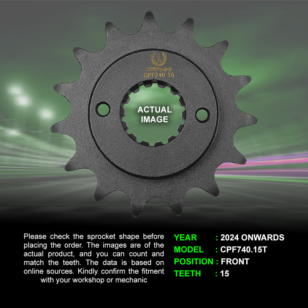 Sprocket For Ducati Desert X (2024 Onwards) - Front - CPF740.15T - CRANK1