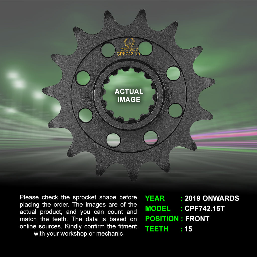 Sprocket For Ducati Hypermotard 950 SP (2019 Onwards) - Front - CPF742.15T - CRANK1
