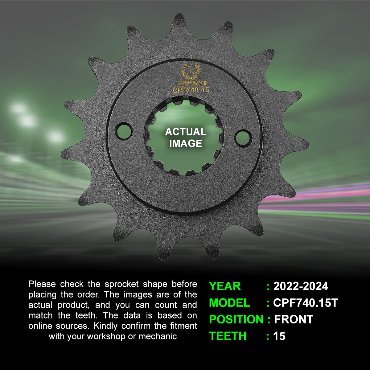Sprocket For Ducati Multistrada V2 (2022-2024) - Front - CPF740.15T - CRANK1