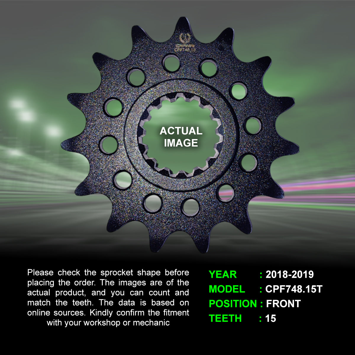 Sprocket For Ducati Panigale V4 (2018-2019) - Front - CPF748.15T - CRANK1