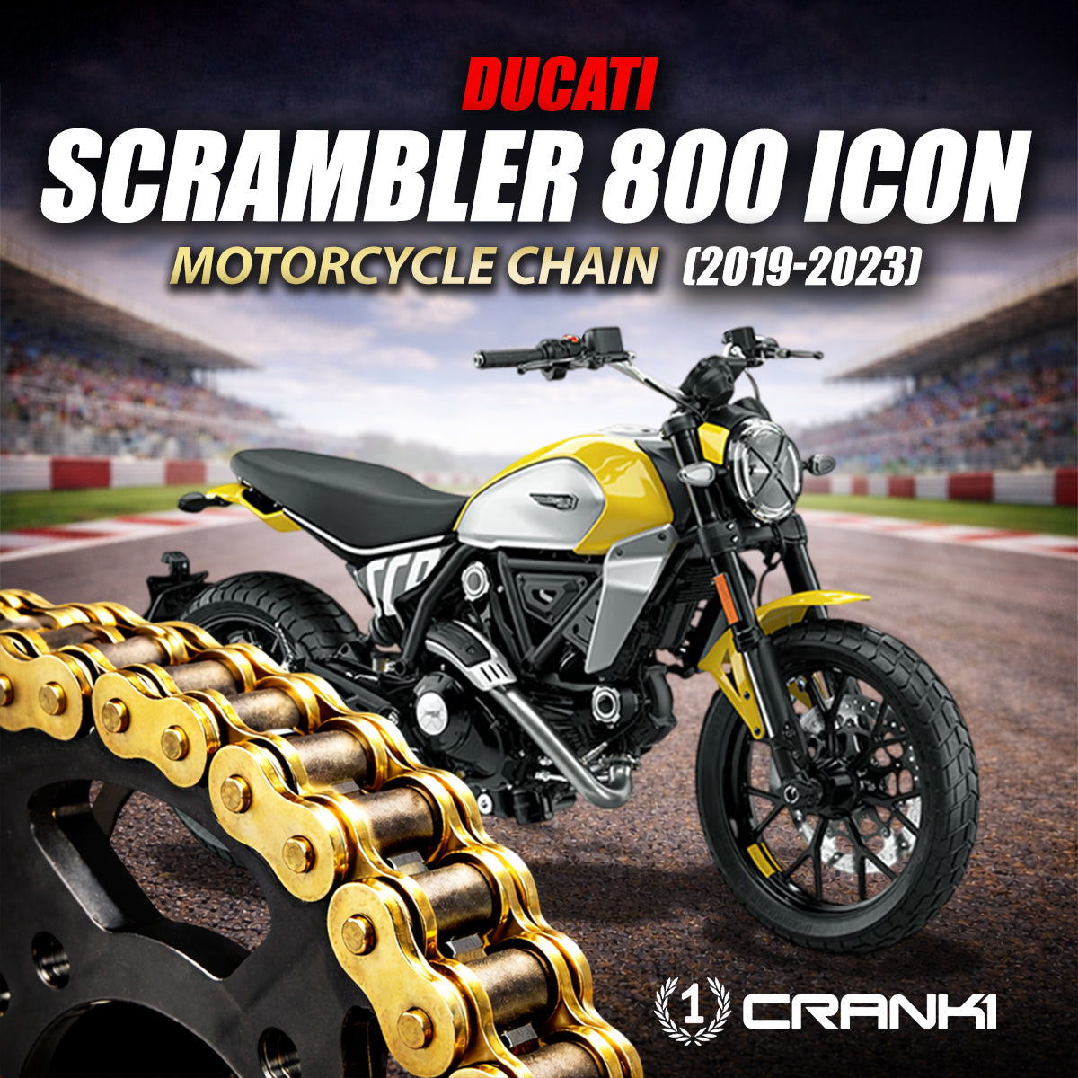Chain For Ducati Scrambler 800 Icon (2019-2023) - 520 Pitch x 106 Links Gold (ZVMX) - CRANK1
