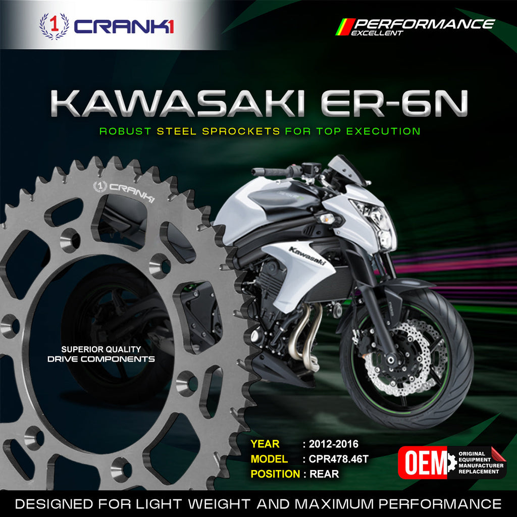 Sprocket For Kawasaki ER-6n (2012-2016) - Rear - CPR478.46T - CRANK1