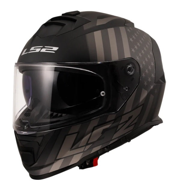 LS2 FF800 Storm II Flag Gloss Black Grey
