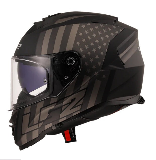 LS2 FF800 Storm II Flag Gloss Black Grey