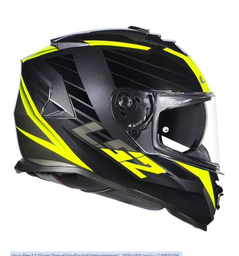 LS2 FF800 Storm II Nerve Gloss Black High Viz Yellow