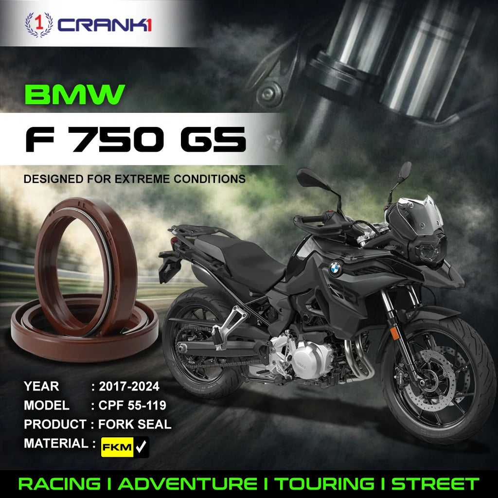 Fork Oil Seals Pair For BMW F 750 GS (2017-2024) - CPF55-119 - CRANK1