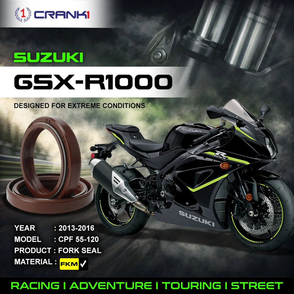 Fork Oil Seals Pair For Suzuki GSX-R1000 (2013-2016) - CPF55-120 - CRANK1