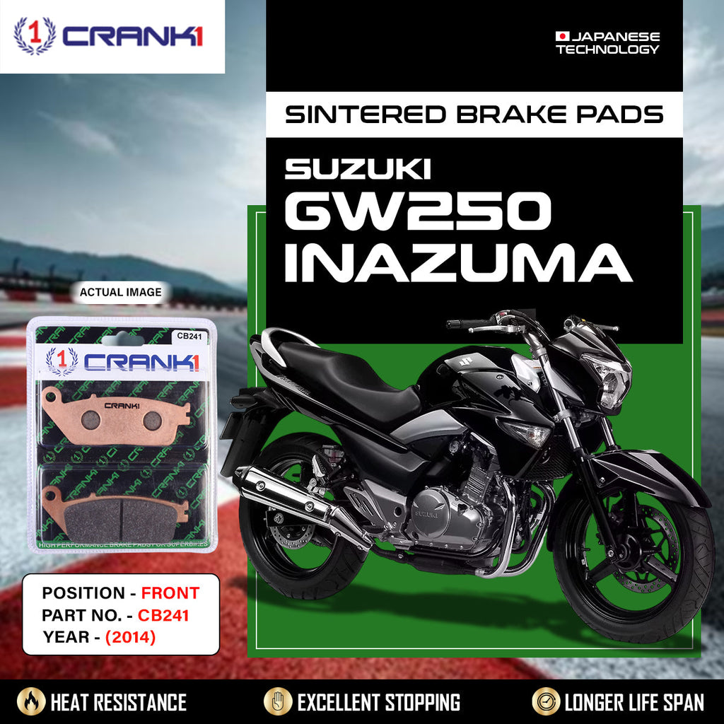 Sintered Brake Pads For Suzuki GW250 Inazuma (2014) - Front - CB241 - 1 Set - CRANK1