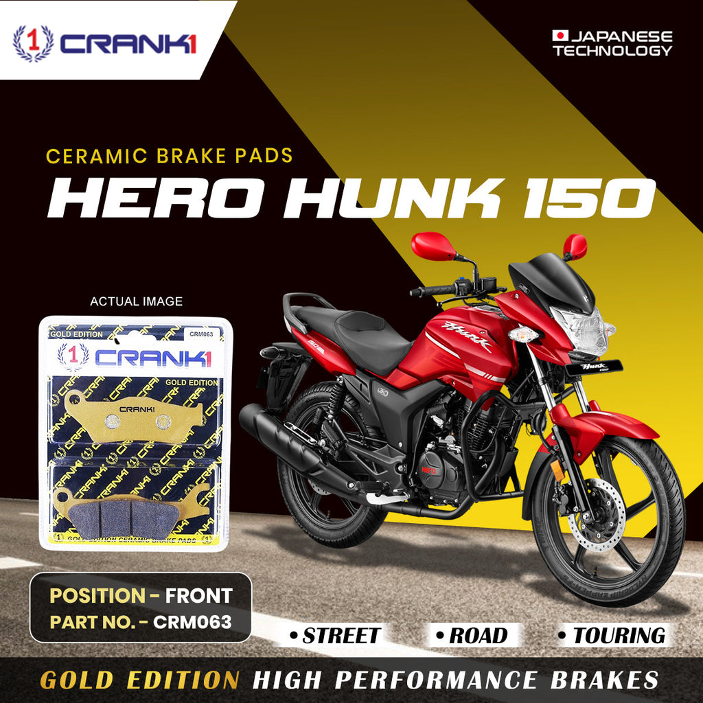 Ceramic Brake Pads For Hero Hunk 150CC - Front - CRM063 - 1 Set - CRANK1