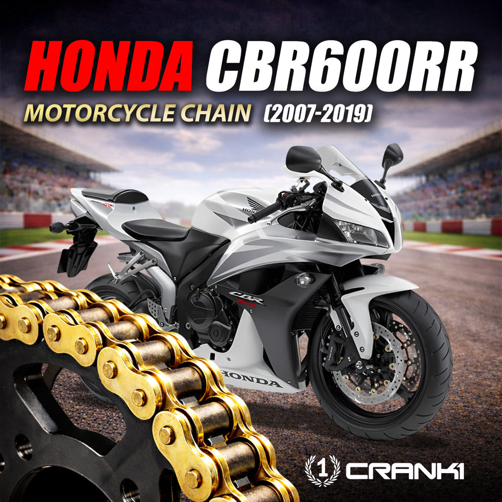 Chain For Honda CBR600RR (2007-2019) - 525 Pitch x 112 Links Gold (ZVMX) - CRANK1