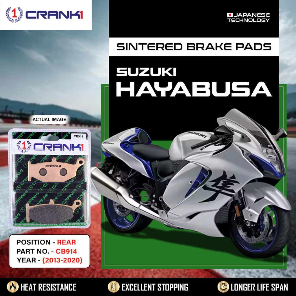 Sintered Brake Pads For Suzuki Hayabusa (2013-2020) - Rear - CB914 - 1 Set - CRANK1