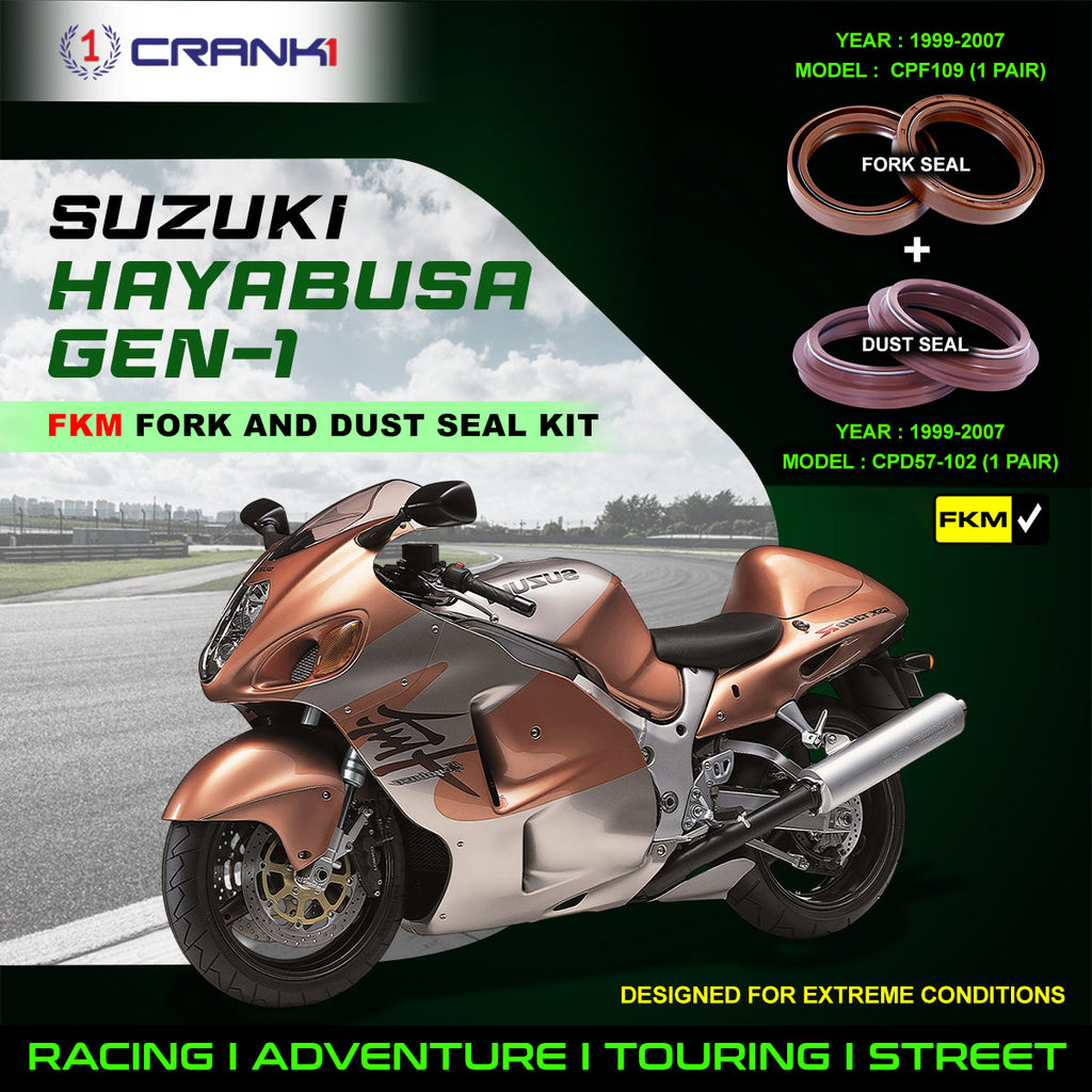 Fork And Dust Seals Kit For Suzuki Hayabusa GEN-1 (1999-2007) - CRANK1
