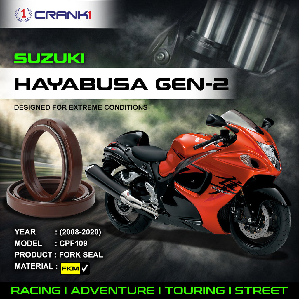 Fork Oil Seals Pair For Suzuki Hayabusa GEN-2 (2008-2020) - CPF109 - CRANK1