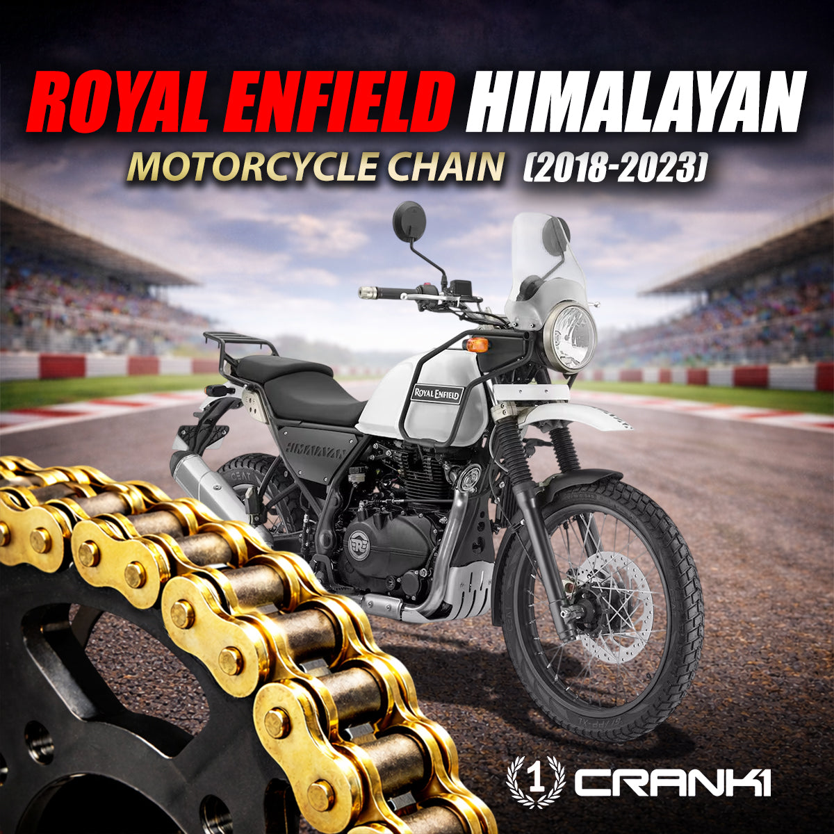 Chain For Royal Enfield Himalayan (2018-2023) - 525 Pitch x 110 Links Gold (ZVMX) - CRANK1