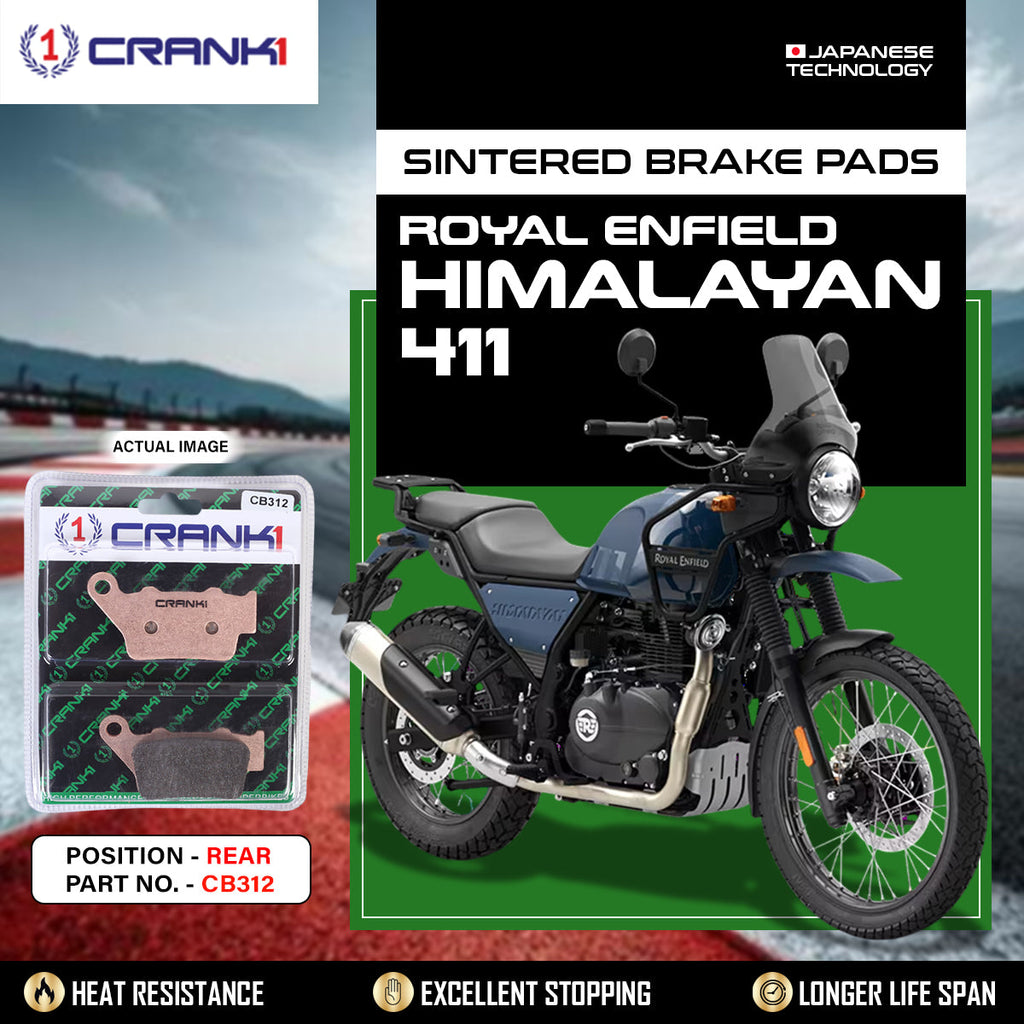 Sintered Brake Pads For Royal Enfield Himalayan 411 - Rear - CB312 - 1 Set - CRANK1