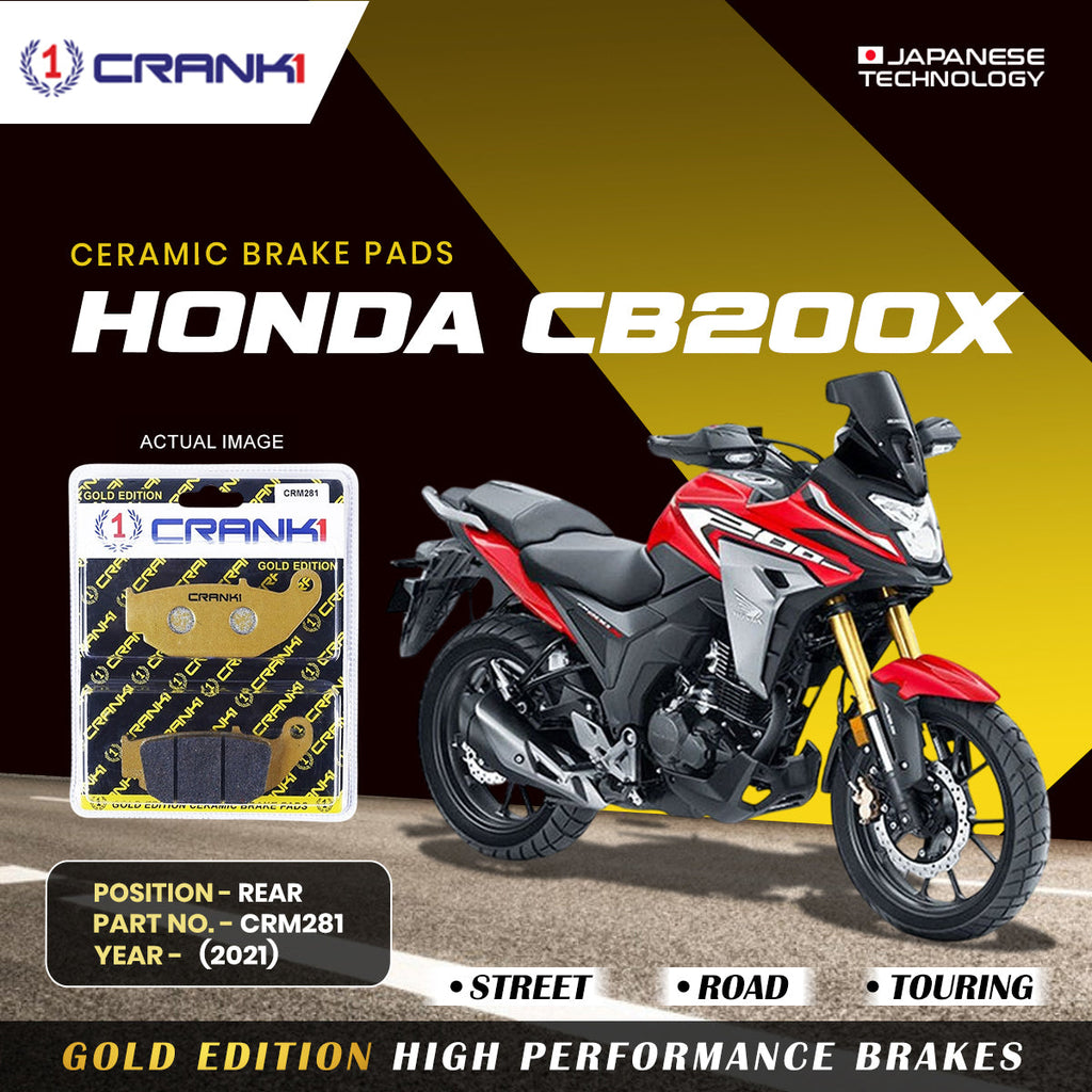 Ceramic Brake Pads For Honda CB200X (2021) - Rear - CRM281 - 1 Set - CRANK1