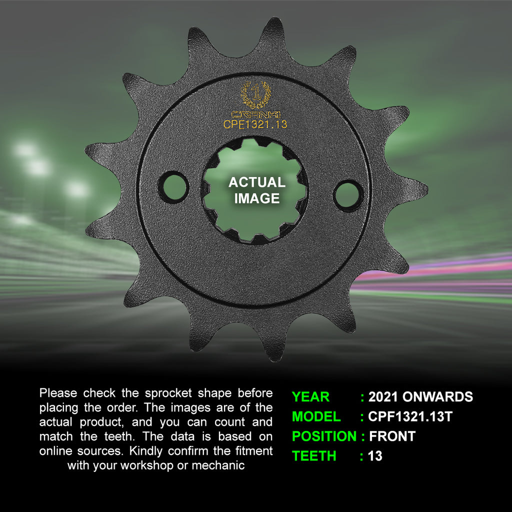 Sprocket For Honda CRF250F (2021 Onwards) - Front - CPF1321.13T - CRANK1
