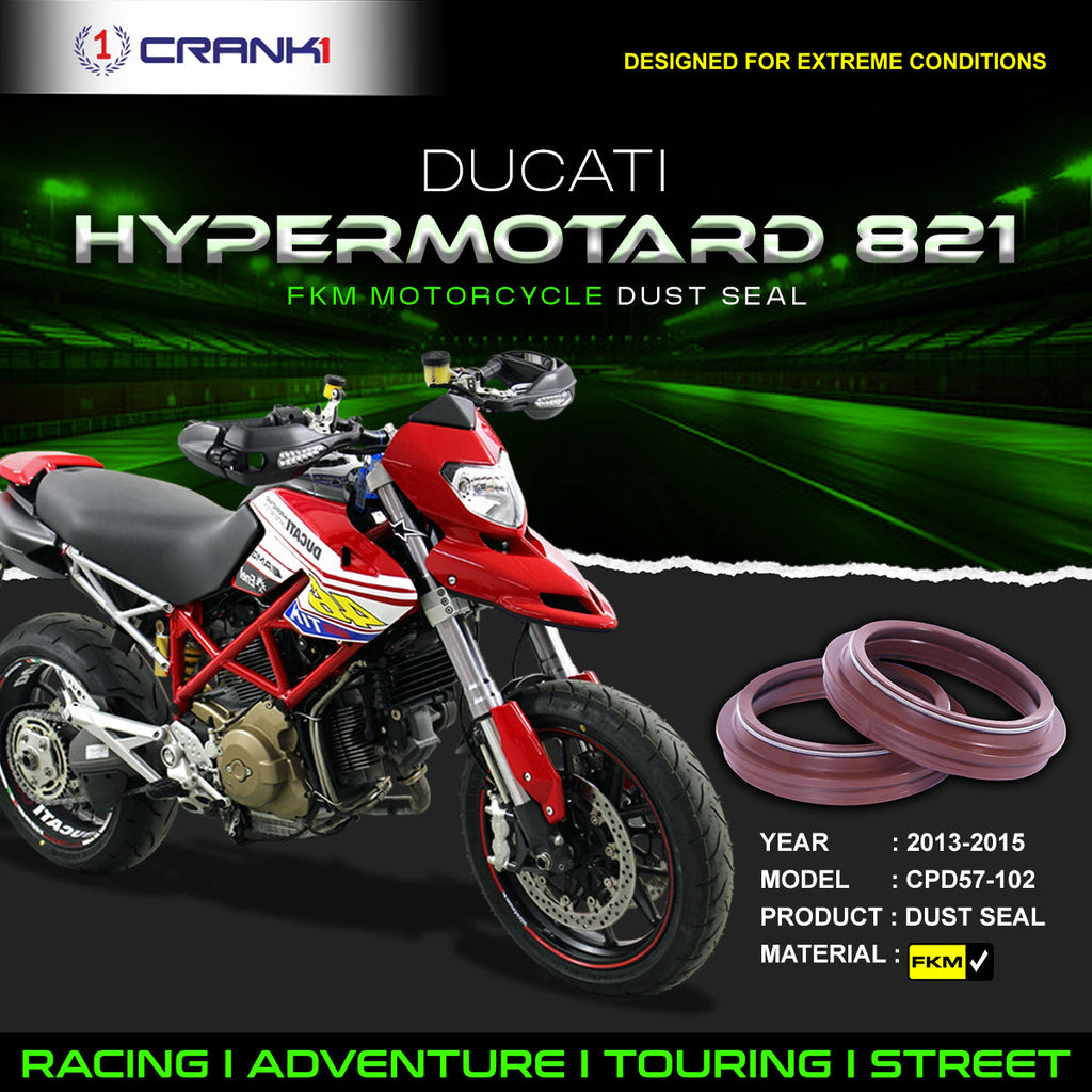 Fork Dust Seals Pair For Ducati Hypermotard 821 (2013-2015) - CPD57-102 - CRANK1
