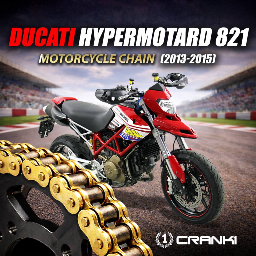 Chain For Ducati Hypermotard 821 (2013-2015) - 525 Pitch x 108 Links Gold (ZVMX) - CRANK1